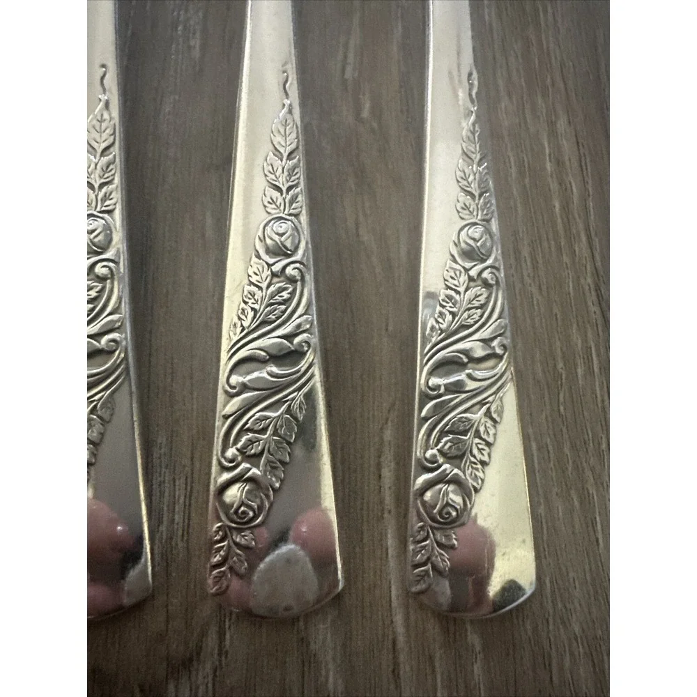Vtg 1953 Bridal Corsage Lot 7 Dinner‎ Forks Wallace Silver Plate Tradition AA+